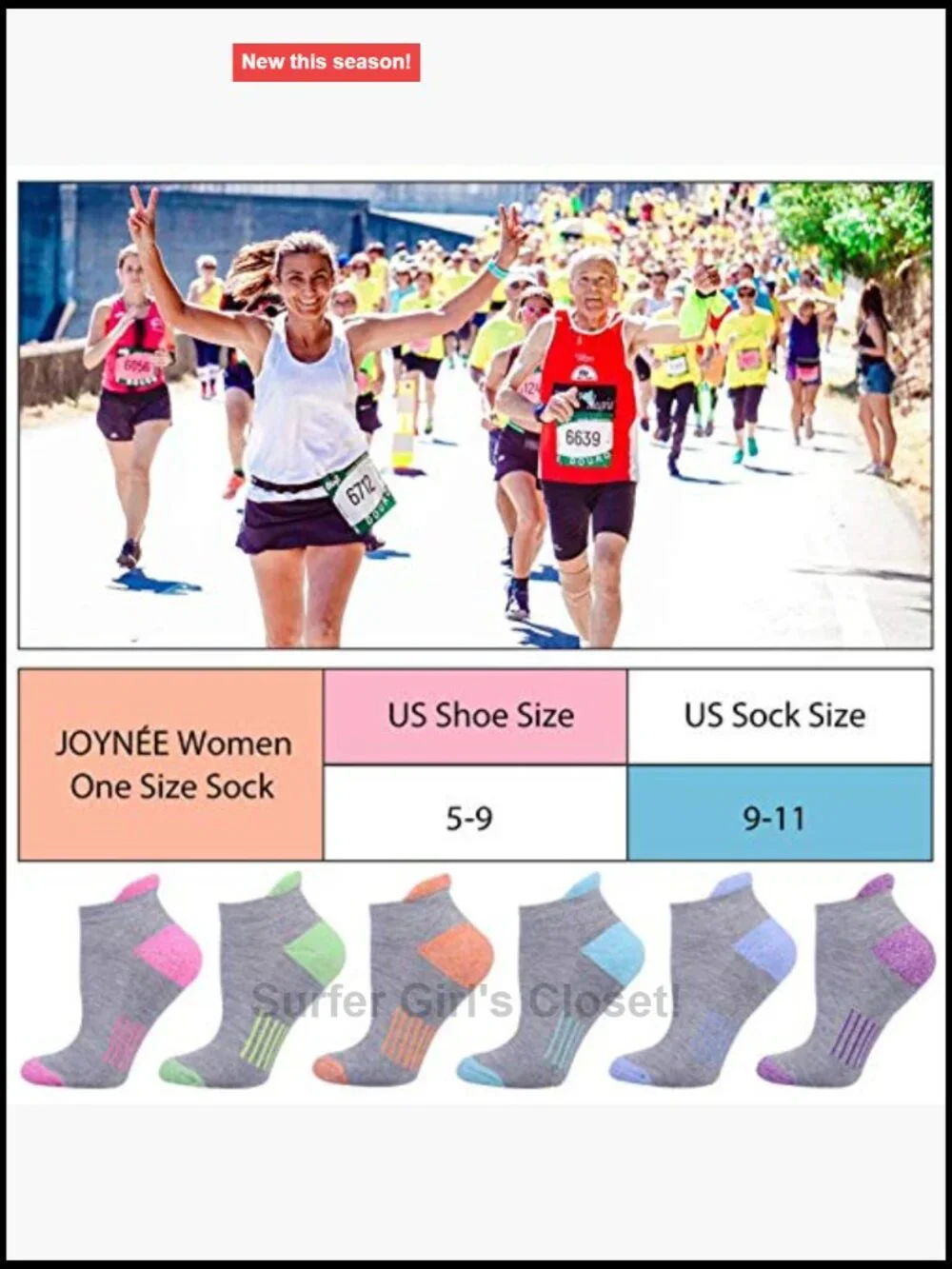 6 Pack Cushioned Ankle Low Cut Athletic Running Socks